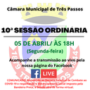 10ª SESSÃO ORDINÁRIA SERÁ REALIZADA HOJE, 05 DE ABRIL ÀS 18 HORAS