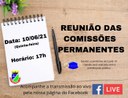 ACOMPANHE AMANHÃ (10) A REUNIÃO DAS COMISSÕES PERMANENTES ÀS 17 HORAS