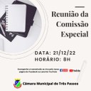 ACOMPANHE AMANHÃ, 21 DE DEZEMBRO, ÀS 8H, A REUNIÃO DA COMISSÃO ESPECIAL