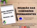 ACOMPANHE HOJE, 09 DE SETEMBRO ÀS 18 HORAS, REUNIÃO DAS COMISSÕES PERMANENTES