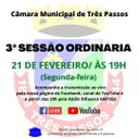 ACOMPANHE HOJE, 21 DE FEVEREIRO, A 3ª SESSÃO ORDINÁRIA DE 2022