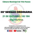 ACOMPANHE HOJE, 21 DE OUTUBRO, A 35ª SESSÃO ORDINÁRIA DE 2024