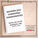 ACOMPANHE HOJE, 26 DE OUTUBRO, ÀS 18H, A REUNIÃO DAS COMISSÕES PERMANENTES 