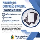 ACOMPANHE HOJE, 26 DE SETEMBRO DE 2024, ÀS 17H, A REUNIÃO DA COMISSÃO ESPECIAL SOBRE O REGIMENTO INTERNO