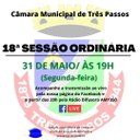 ACOMPANHE HOJE (31) A 18ª SESSÃO ORDINÁRIA