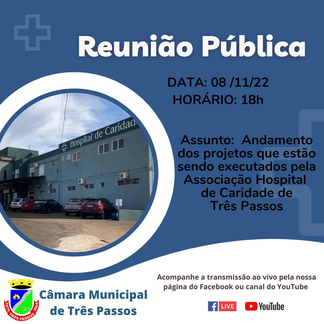 ACOMPANHE HOJE, 8 DE NOVEMBRO, ÀS 18H, A REUNIÃO PÚBLICA