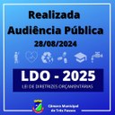 APRESENTADO O PROJETO DA LDO-2025