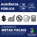 AUDIÊNCIA PÚBLICA: METAS FISCAIS 2º QUADRIMESTRE DE 2022