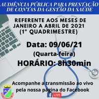 AUDIÊNCIA PÚBLICA PARA A PRESTAÇÃO DE CONTAS DA GESTÃO DA SAÚDE