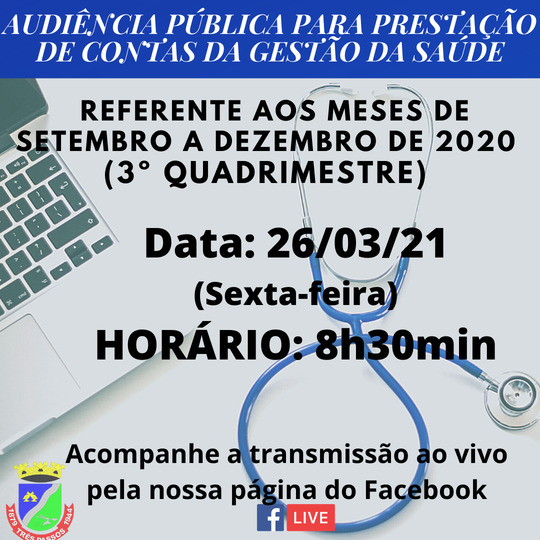 AUDIÊNCIA PÚBLICA PARA A PRESTAÇÃO DE CONTAS DA GESTÃO DA SAÚDE