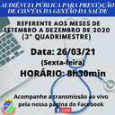 AUDIÊNCIA PÚBLICA PARA A PRESTAÇÃO DE CONTAS DA GESTÃO DA SAÚDE