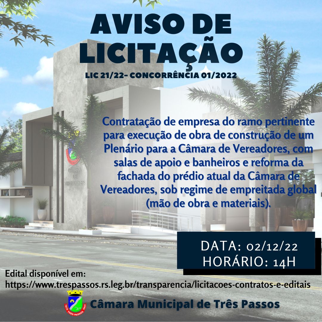 AVISO DE LICITAÇÃO