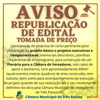 AVISO DE REPUBLICAÇÃO DE EDITAL