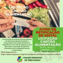 AVISO DE RETIFICAÇÃO AO EDITAL: Cartão alimentação