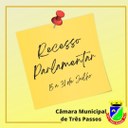 AVISO SOBRE O RECESSO PARLAMENTAR