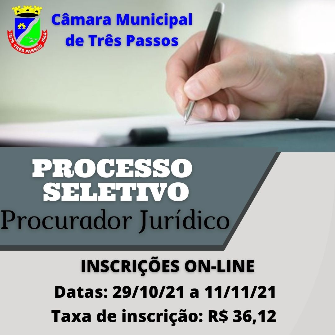 Câmara de Vereadores de Três Passos abre Processo Seletivo para Procurador Jurídico