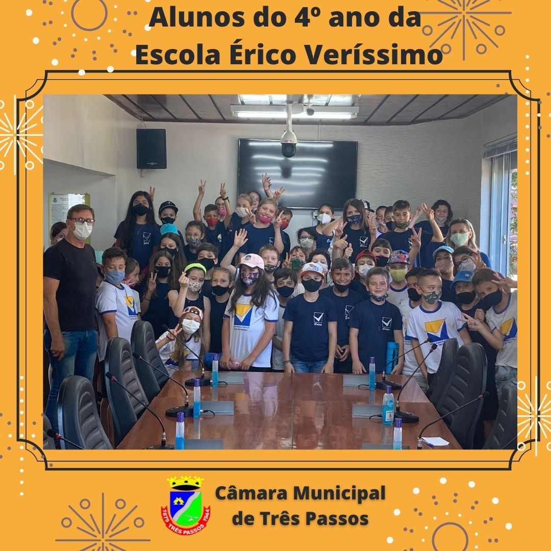 CÂMARA DE VEREADORES RECEBE ALUNOS DO 4º ANO DA ESCOLA ÉRICO VERÍSSIMO