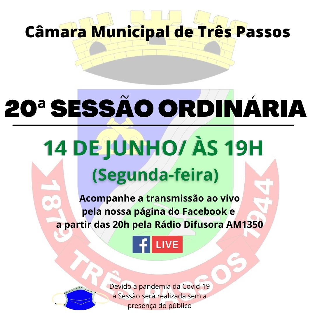 CONFIRA A PAUTA DA 20ª SESSÃO ORDINÁRIA QUE SERÁ REALIZADA HOJE, SEGUNDA-FEIRA, 14 DE JUNHO