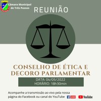 CONSELHO DE ÉTICA E DECORO PARLAMENTAR ESTARÁ REUNIDO AMANHÃ, 4 DE MAIO