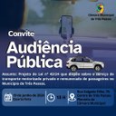 CONVITE: Audiência Pública, para tratar sobre o Projeto de Lei nº 43