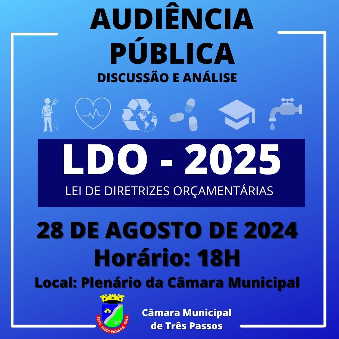 CONVITE PARA AUDIÊNCIA PÚBLICA: DISCUSSÃO E ANÁLISE DA LDO-2025