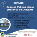 CONVITE PARA REUNIÃO PÚBLICA COM A PRESENÇA DA CORSAN