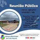 CONVITE PARA REUNIÃO PÚBLICA: COMPLEXO MUNICIPAL DE ENSINO FUNDAMENTAL INTEGRAL PROFESSOR JOSÉ LUIZ RHODEN