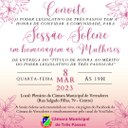 CONVITE: Sessão Solene em homenagem às Mulheres