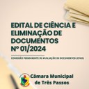 Edital de Ciência e Eliminação de Documentos 2024