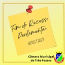 FIM DO RECESSO PARLAMENTAR 