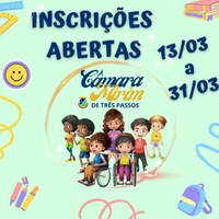 INSCRIÇÕES ABERTAS: CÂMARA MIRIM