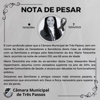 Nota de pesar: Maria Terezinha Heck