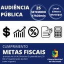 PARTICIPE DA AUDIÊNCIA PÚBLICA DAS METAS FISCAIS DA LDO 2º QUADRIMESTRE DE 2024