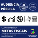 PARTICIPE DA AUDIÊNCIA PÚBLICA: METAS FISCAIS DA LDO 3º QUADRIMESTRE DE 2023