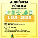 PARTICIPE DA AUDIÊNCIA PÚBLICA PARA DISCUSSÃO E ANÁLISE DA LOA 2025