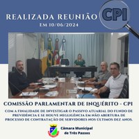 PLANO DE TRABALHO DA CPI SOBRE O PASSIVO ATUARIAL DO FUNDO DE PREVIDÊNCIA 