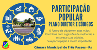 PLANO DIRETOR E CÓDIGOS -   O FUTURO DA CIDADE EM SUAS MÃOS!  CONTRIBUA COM SUGESTÕES DE MELHORIAS E ESCLAREÇA SUAS DÚVIDAS.  SUA PARTICIPAÇÃO É MUITO IMPORTANTE!