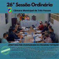 PROPOSTA DE EMENDA À LEI ORGÂNICA APROVADA EM PRIMEIRA VOTAÇÃO