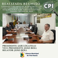 REALIZADA 1ª REUNIÃO DA COMISSÃO PARLAMENTAR DE INQUÉRITO (CPI) SOBRE USO DA MÁQUINA PÚBLICA NO PERÍODO ELEITORAL