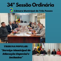 REALIZADA A 34ª SESSÃO ORDINÁRIA DE 2022