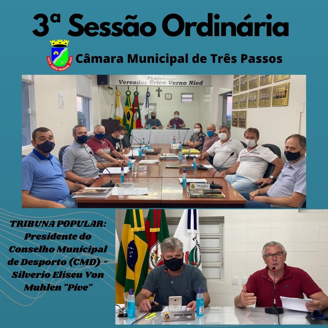 REALIZADA A 3ª SESSÃO ORDINÁRIA 