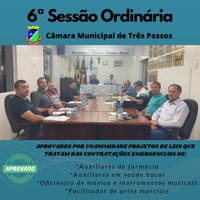 REALIZADA A 6ª SESSÃO ORDINÁRIA 