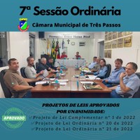 REALIZADA A 7ª SESSÃO ORDINÁRIA DE 2022