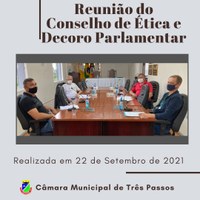 REALIZADA REUNIÃO DO CONSELHO DE ÉTICA EM 22/09/21