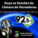 SESSÕES DA CÂMARA DE VEREADORES SERÃO TRANSMITIDAS PELA 92.5 FM