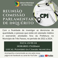 TERCEIRA CPI SERÁ INSTAURADA NESTE ANO