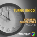 Turno único: Dia 6 de abril