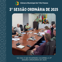 REALIZADA 3ª SESSÃO ORDINÁRIA DE 2025